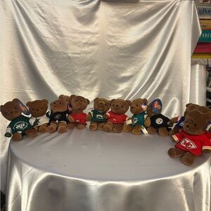 Vintage 1999 play by play NFL Team Teddy Bears Set